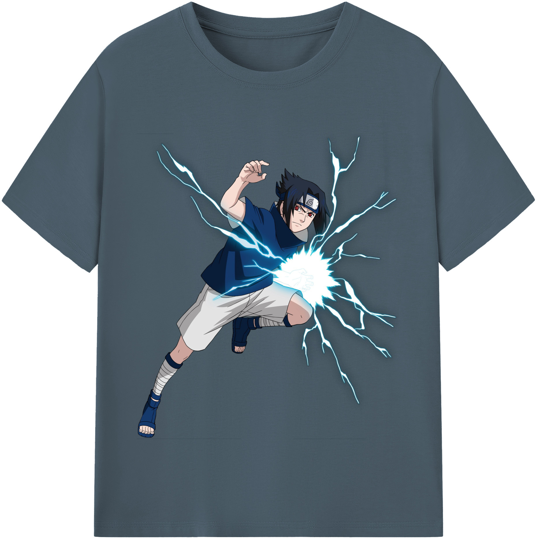 （画像用） NARUTO -ナルト- うちは サスケ Uchiha Sasuke 綿100％半袖Tシャツ（フロントプリント）
